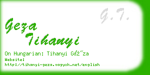 geza tihanyi business card